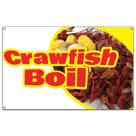 Signmission Crawfish Boil Banner Concession Stand Food Truck Single Sided B-72 Crawfish Boil19
